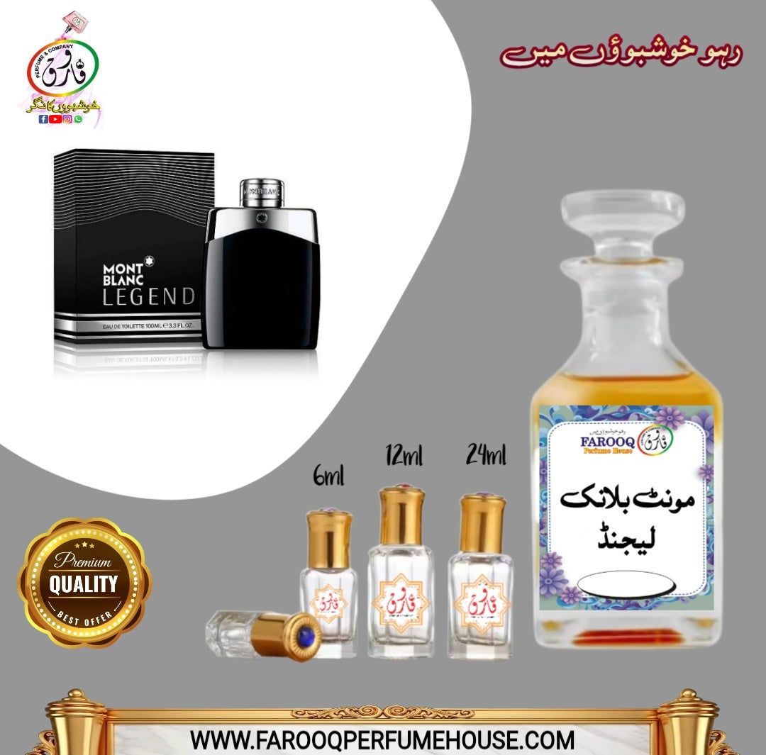 Mount Blanc Legend Attar – Fresh Woody Luxury Perfume Oil | Long Lasting Non-Alcoholic Fragrance for Men